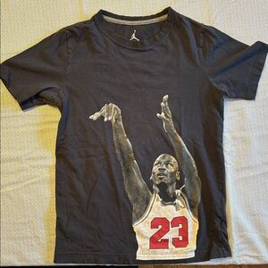 Jordan Black Tee with Red and White Graphic